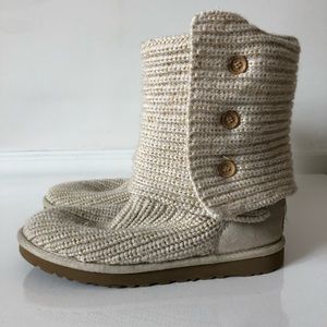 Tall white knit Ugg